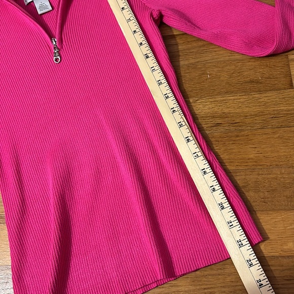 Pink Sweater - Quarter Zip - Long Sleeves - S - Picture 7 of 9